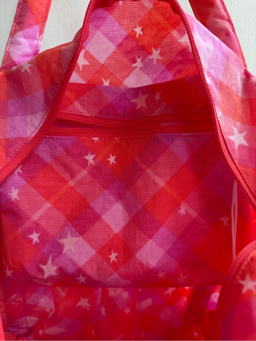BAGGU Pink Star Plaid Cloud Bag - Picture 4 of 5